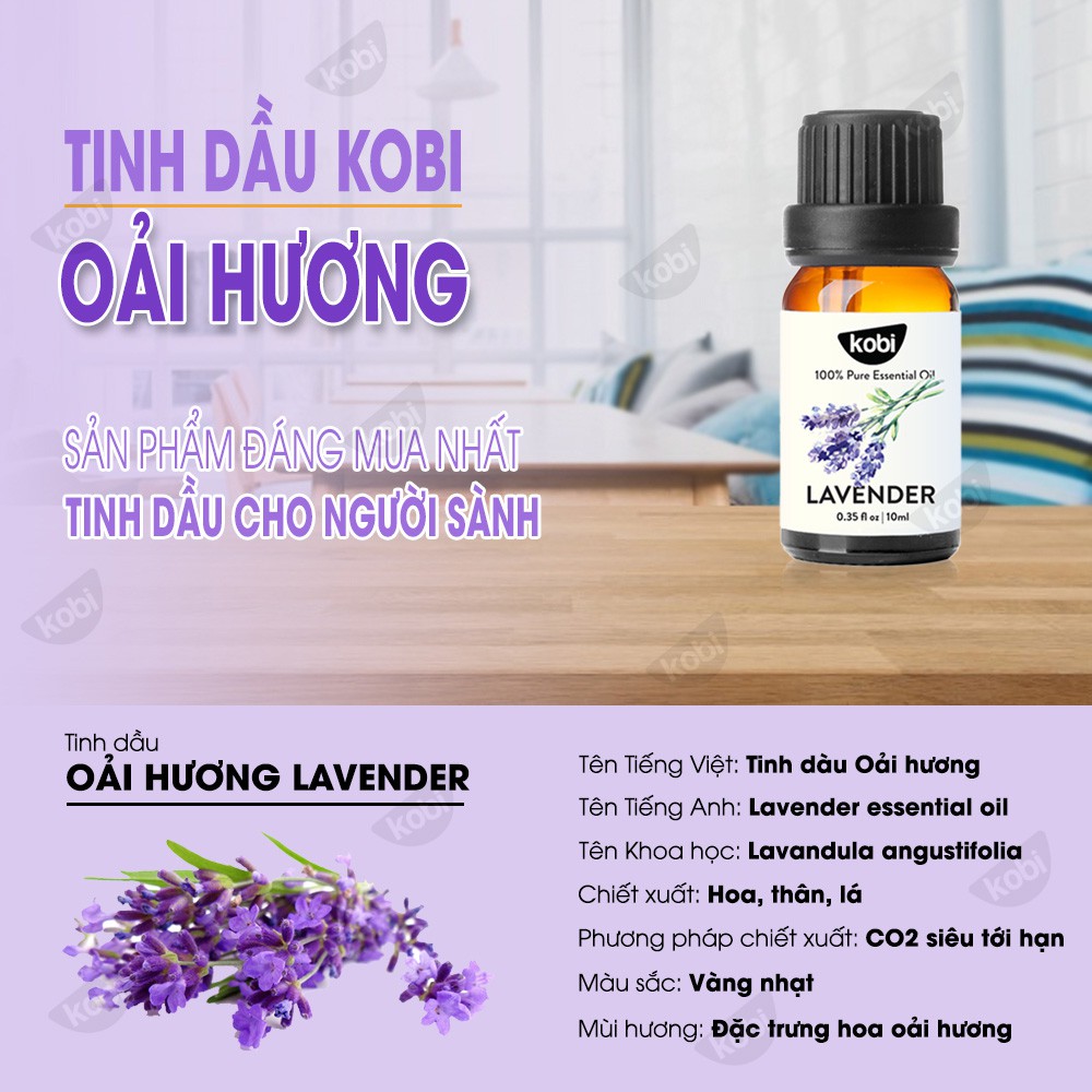 Tinh dầu Oải Hương Kobi Lavender essential oil giúp khử mùi, thơm phòng - 10ml