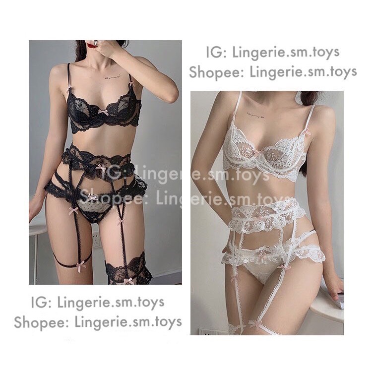 Bralette Set + Đai Eo Nối Đùi Sexy - Nội Y Ren Cao Cấp Gợi Cảm • MY9924 | BigBuy360 - bigbuy360.vn