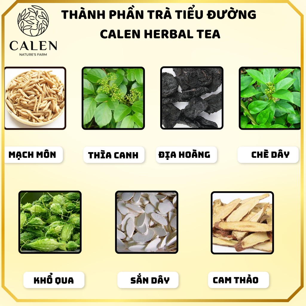 Trà Tiểu Đường CALEN, Giúp Hỗ Trợ Hạ Đường Huyết, Ổn Định Đường Huyết Của BN Tuýp 1 và Tuýp 2, Giảm Tiểu đêm