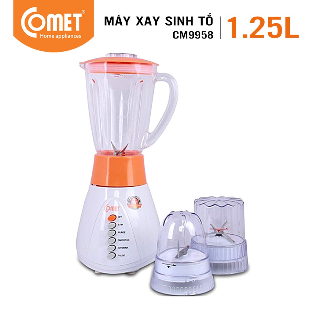 Máy xay sinh tố cối thủy tinh 1.25L COMET - CM9958