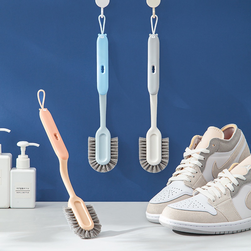 Bàn Chải Chà Giày Ba Mặt Lông Mềm Không Làm Đau Tay Cầm Dài Cho Gia Đình