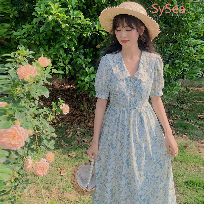 Đầm Maxi Chất Chiffon Hoạ Tiết Hoa Phong Cách Retro