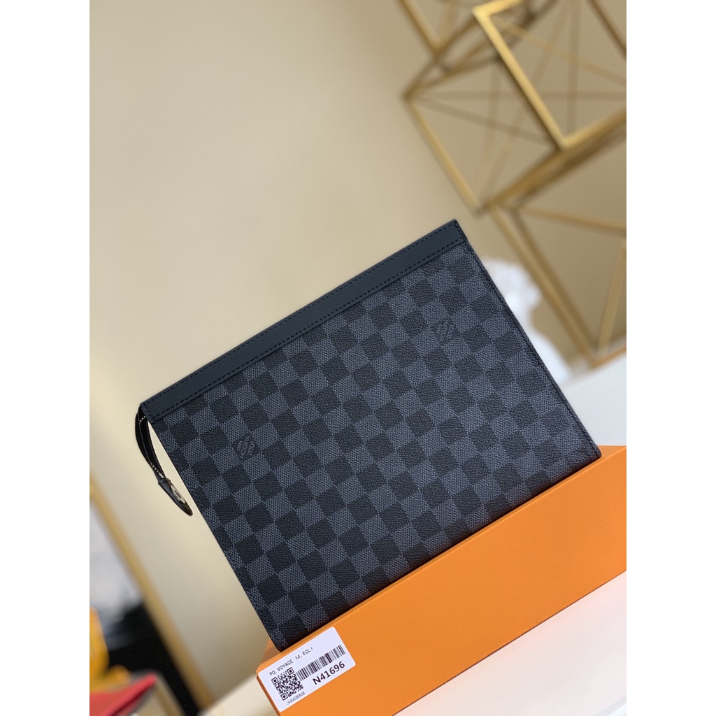 Vi nam cầm tay da thật thời trang cao cấp Louis Vuitton LV thiết kế kẻ caro sang trọng, trẻ trung