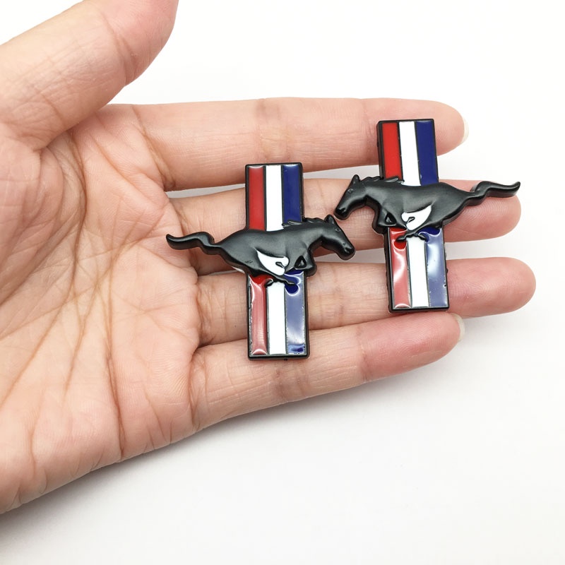 Set 2 Huy Hiệu Kim Loại 3D Trang Trí Xe Hơi Ford Mustang Shelby GT