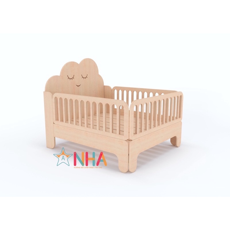 Giường gỗ Montessori cho bé, giường trẻ em thông minh