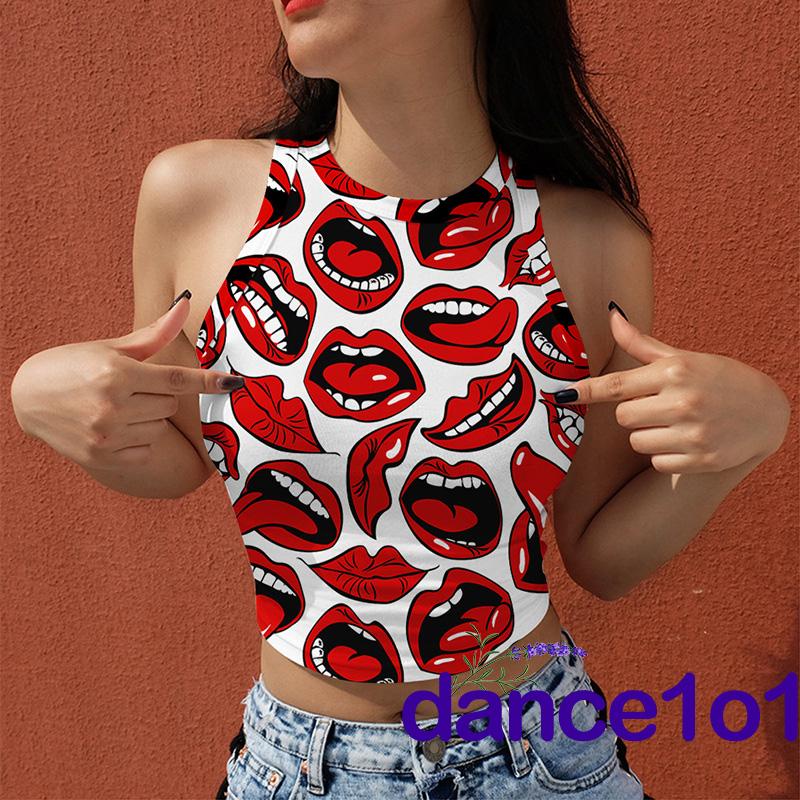 ❤Ep✨Áo Hai Dây Nữ Họa Tiết Nghệ Thuật