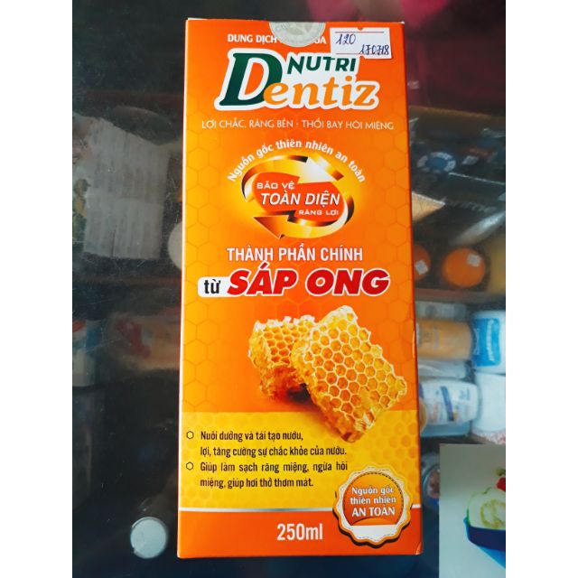 Dung dịch nha khoa nước súc miệng Nutri Dentiz NutriDentiz Spaphar sáp ong 250ml