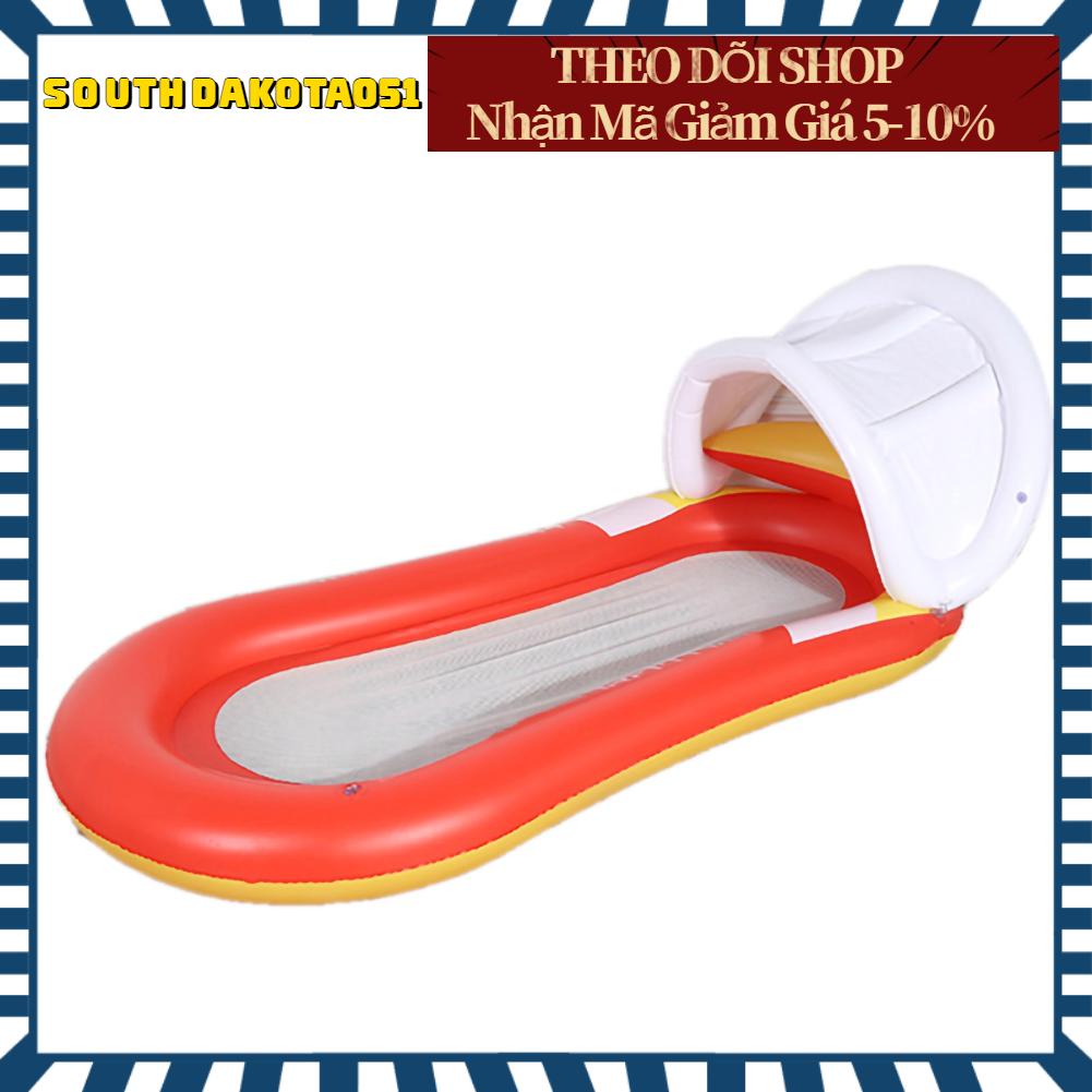 Southdakota051 Có thể gập lại Võng bơi bơm hơi cho người lớn Giường nổi dành Ghế ngồi trên sàn nước mùa hè thư giãn có lưới 160x90cm