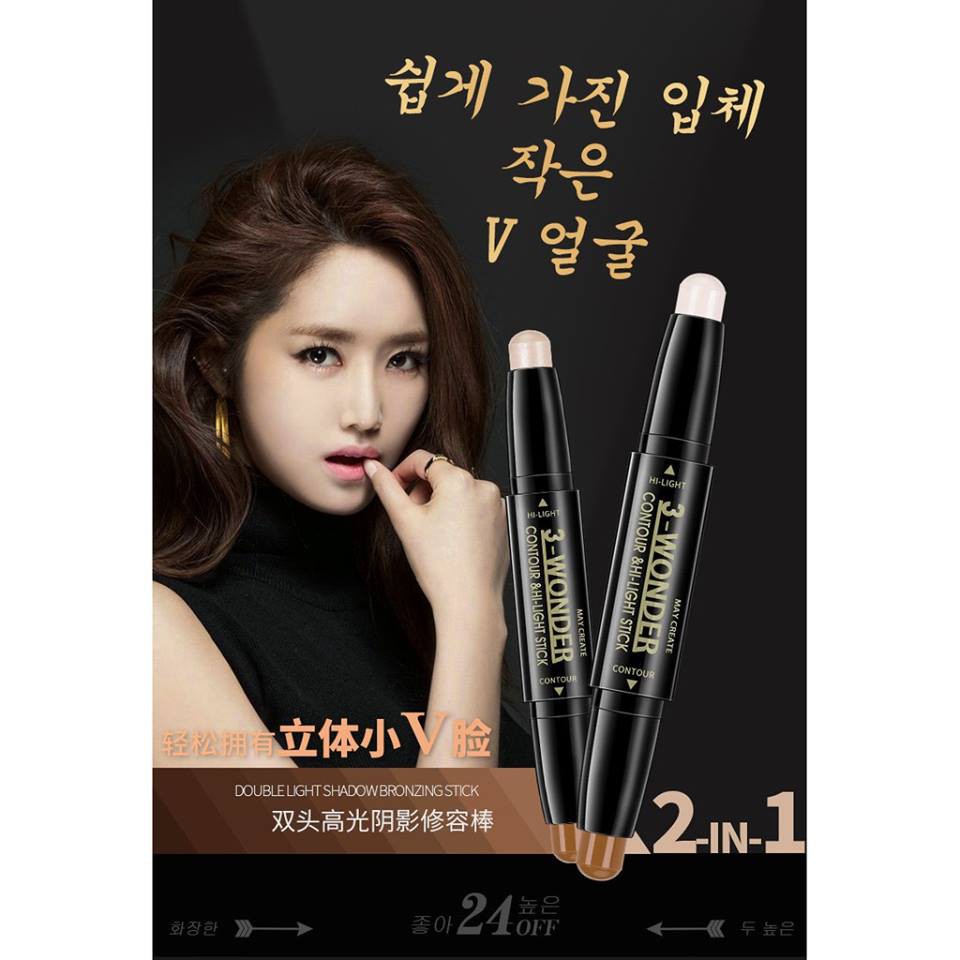 Bút che kuyết điểm tạo khối đa năng 3 wonder contour & hi-light stick của Maycreate | BigBuy360 - bigbuy360.vn