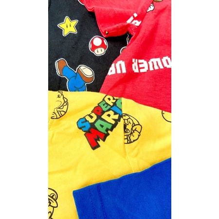 Áo thun cộc tay chất Cotton hình Super Mario cho bé
