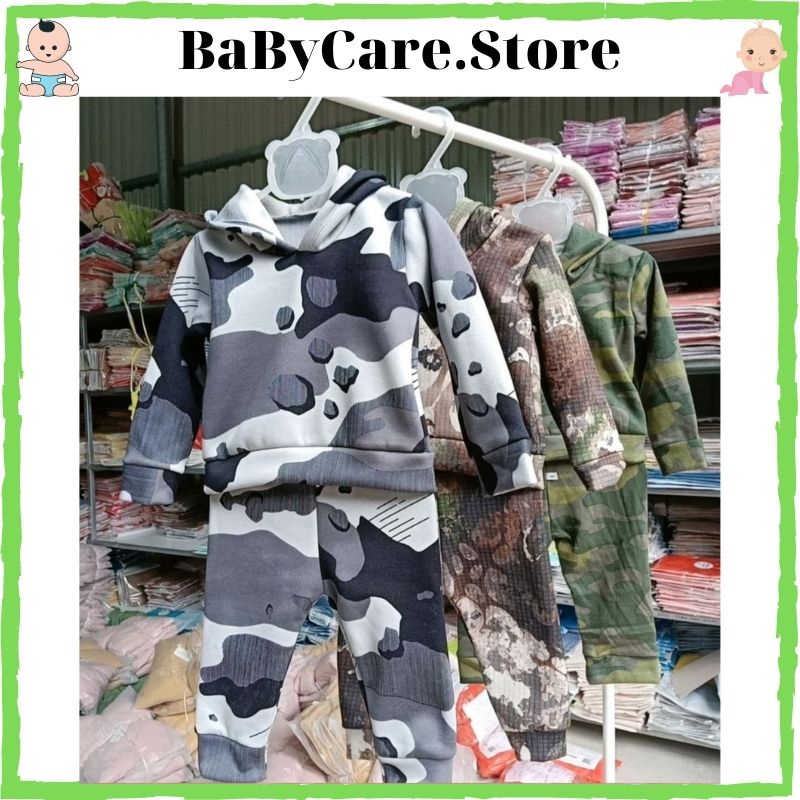 Sale! Bộ quần áo trẻ em dài tay thu đông họa tiết Giàn Ri Cho bé (6-18kg)