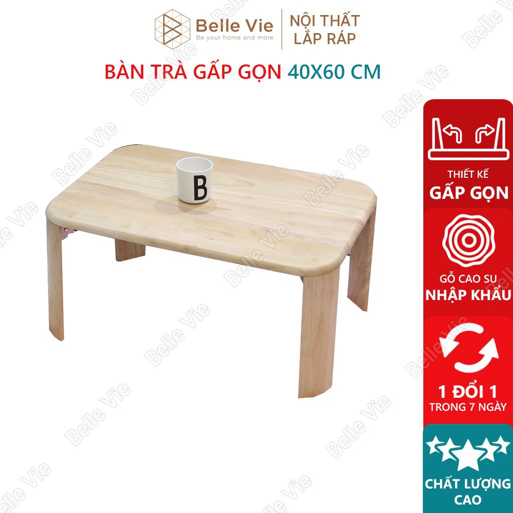 Bàn Trà Gỗ Chân Gâp Gọn BELLEVIE Bàn Làm Chân Gỗ Việc Phong Cách Hiện Đại BRUNCH TABLE