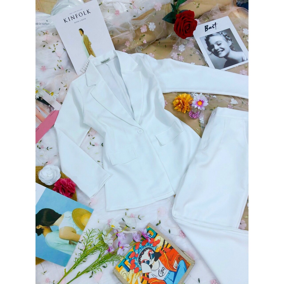 Sét vest nữ đồ công sở gồm áo vest kèm quần dài sang trọng cá tính lịch sự Kawaii Mise