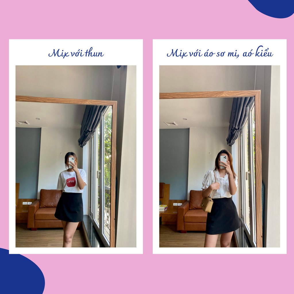 Chân váy ngắn, dáng chữ A, có túi hai bên, quần lót trong chống lộ, phù hợp đi chơi, đi làm, đi học. Chân váy ngắn đẹp | BigBuy360 - bigbuy360.vn