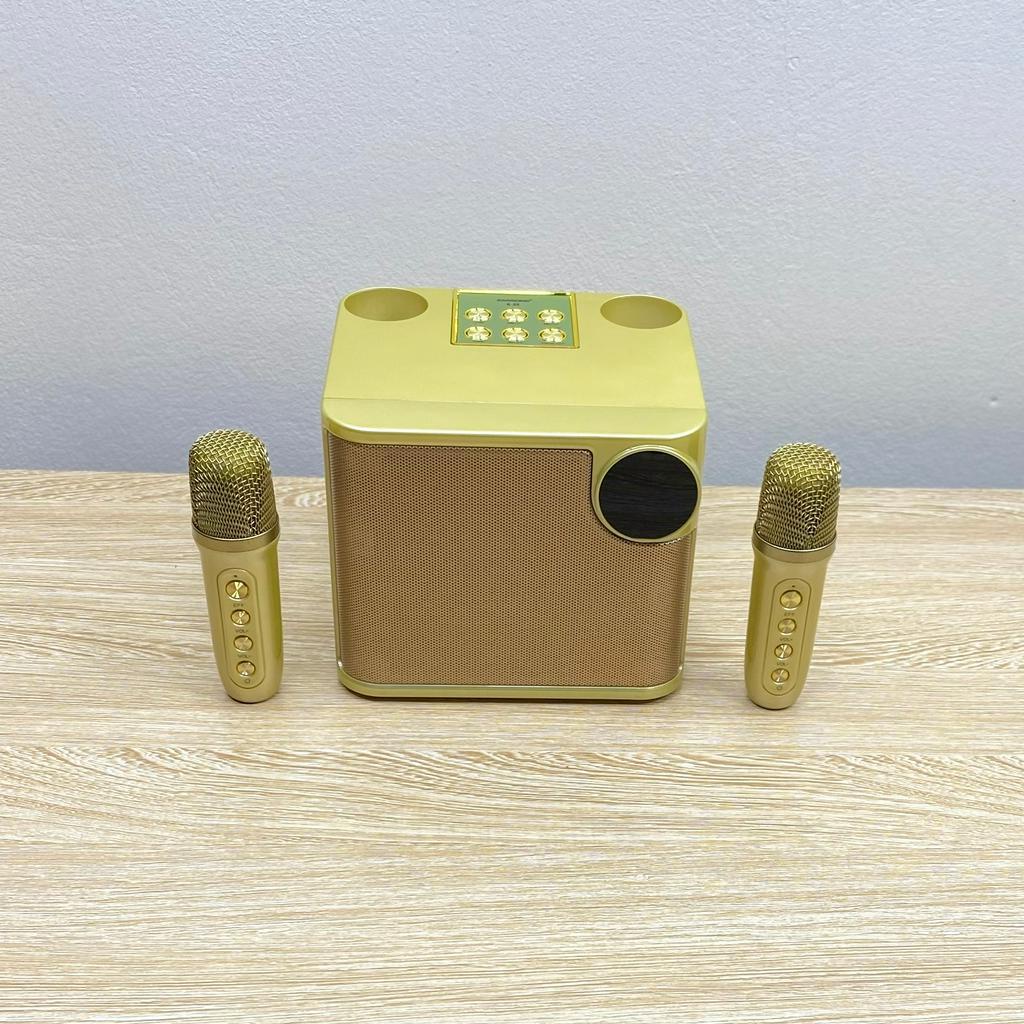 Loa karaoke bluetooth 2 mic không dây C22 âm thanh hay thiết kế hiện đại có màn hình led hiển thị