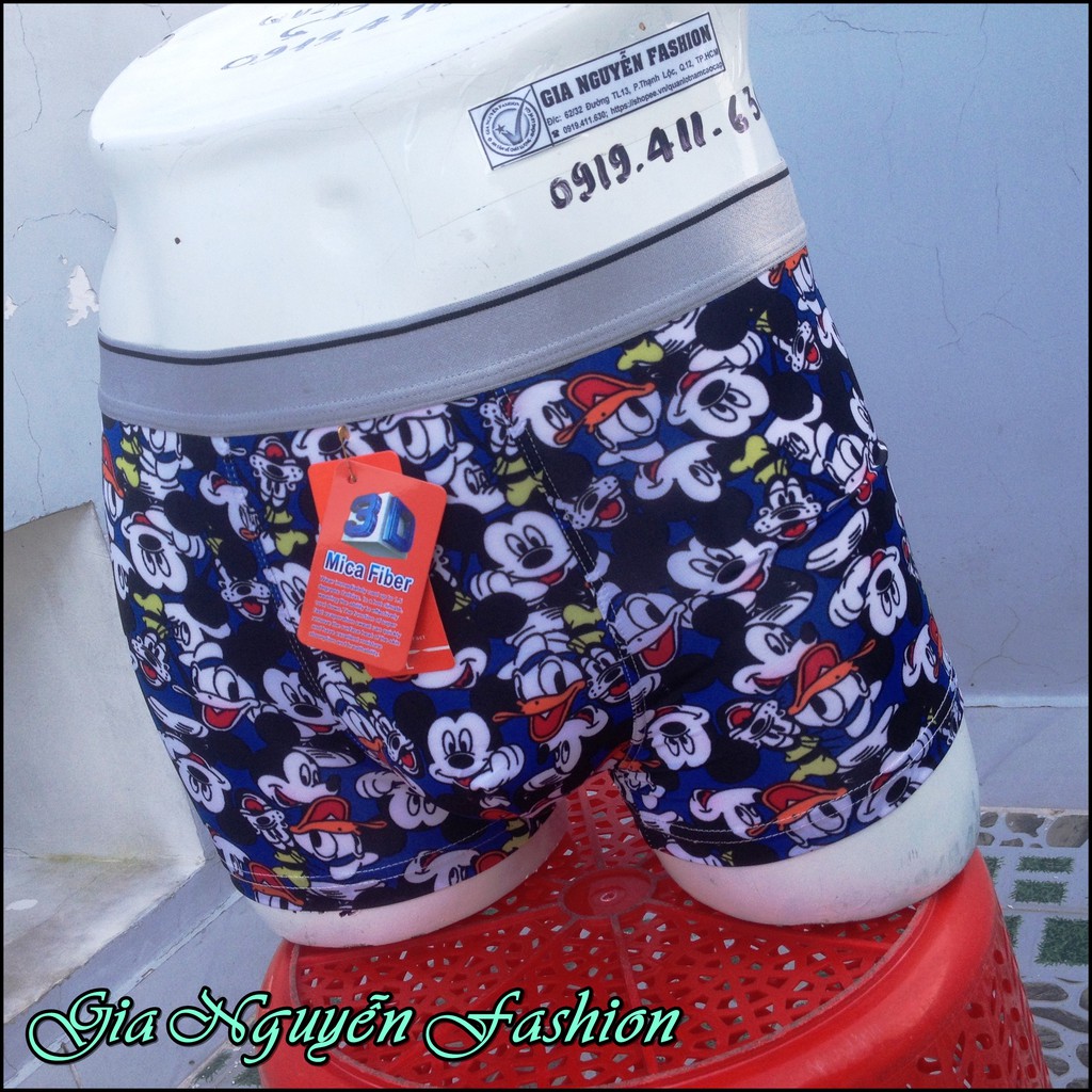 Mua 4 tặng 1 = 5 Quần boxer thun lạnh in hình họa tiết rất độc đáo