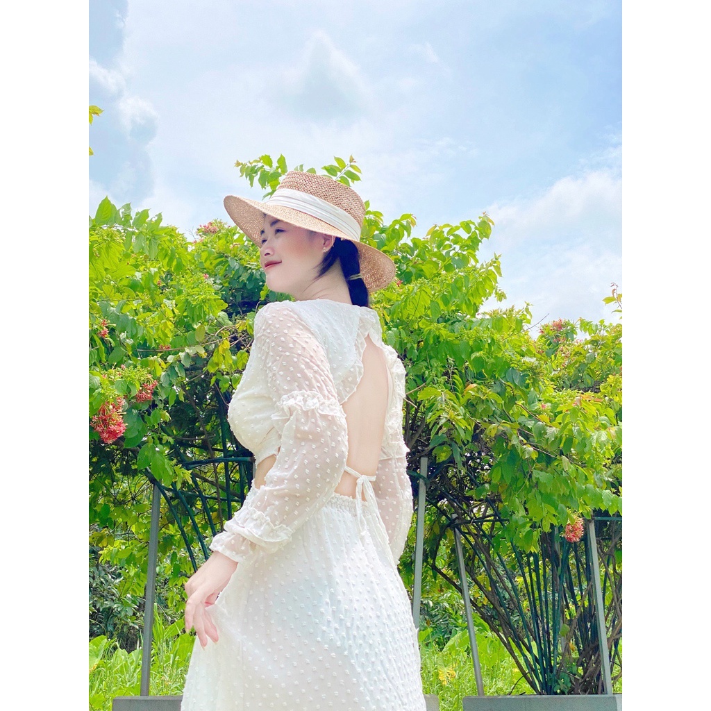 Đầm maxi đi biển dáng dài khoét eo hở lưng cá tính cực xinh phong cách thời trang XUKA-DRESS chất Voon be