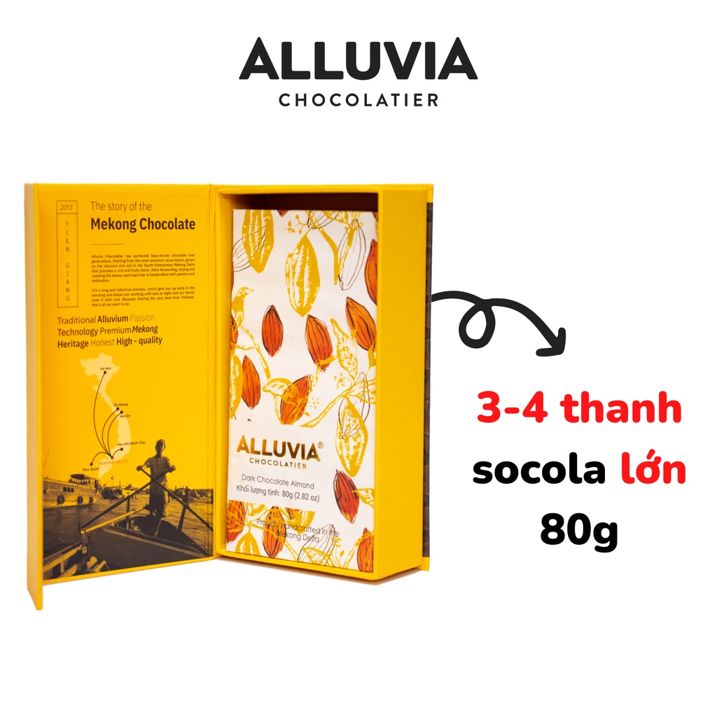 Hộp quà tặng dành cho người yêu thương socola nguyên chất "I LOVE YA" màu hồng Alluvia Chocolate | BigBuy360 - bigbuy360.vn