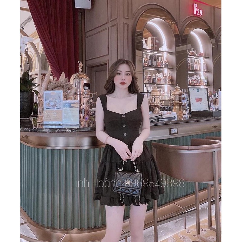 [Mã WASTMAY giảm 15% tối đa 30K đơn 150K] BÁN SỈ VÁY XOÈ 2S BÈO CÚC DỌC 2 MÀU ĐEN BE CHO NỮ | BigBuy360 - bigbuy360.vn