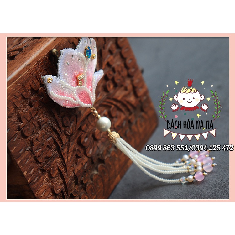Tự Thêu/ Nghề Thêu/ DIY tự thêu kim CÀI ÁO HOA MỘC LAN/ kit nguyên liệu THÊU HOA / bách hóa na na