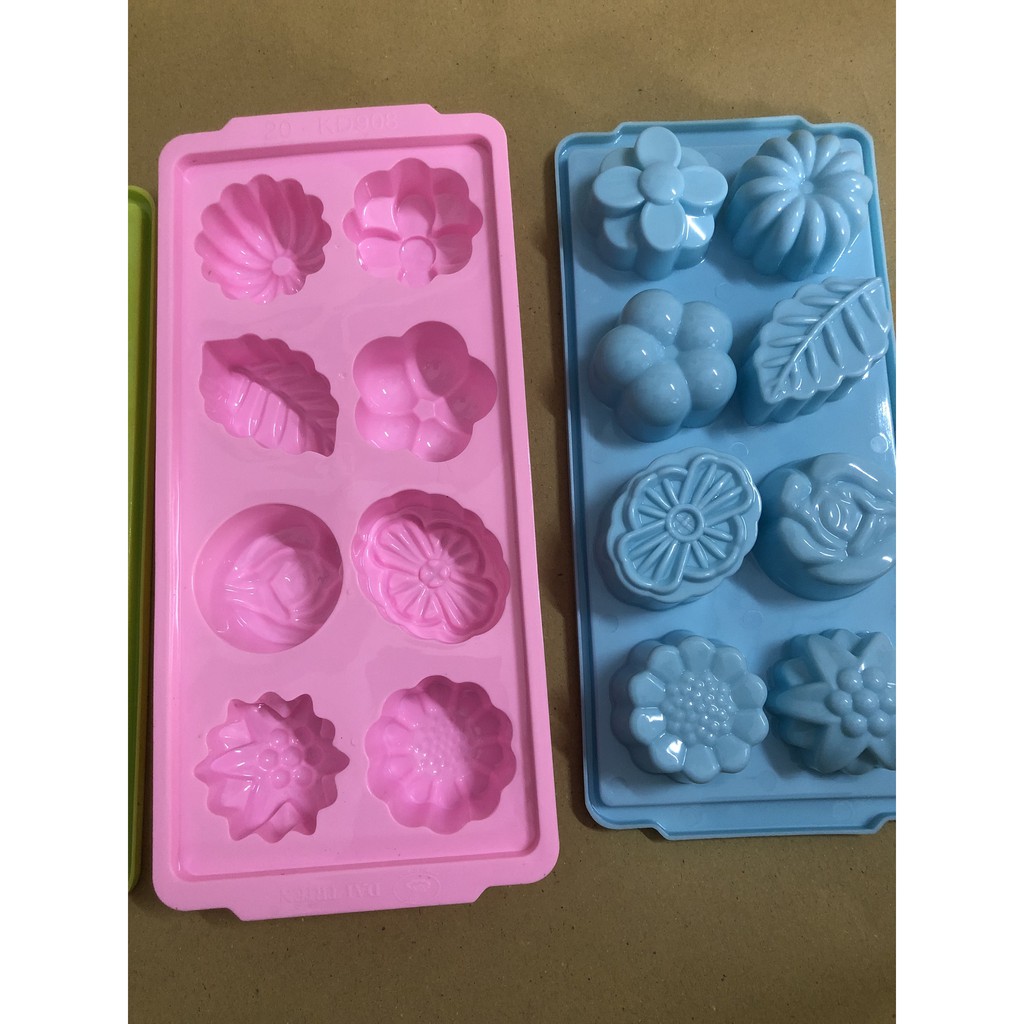 Khay Làm Đá Thạch Rau Câu 8 Ô Kiểu Dáng Hoa Lá Đẹp Mắt
