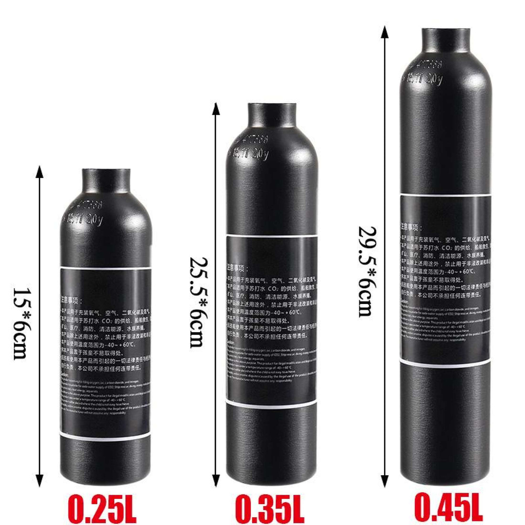 3000bar/4500psi Xi Lanh PCP HPA Chất Lượng Cao A18x1.5 Bình Khí Hợp Kim Nhôm Cho PCP-168