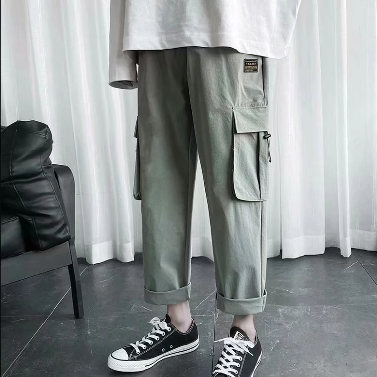 quần jogger nam thời trang quần túi hộp phong cách Hàn Quốc from rộng quần thể thao nam dàifrom rộng unisex quần dài nam thể thao