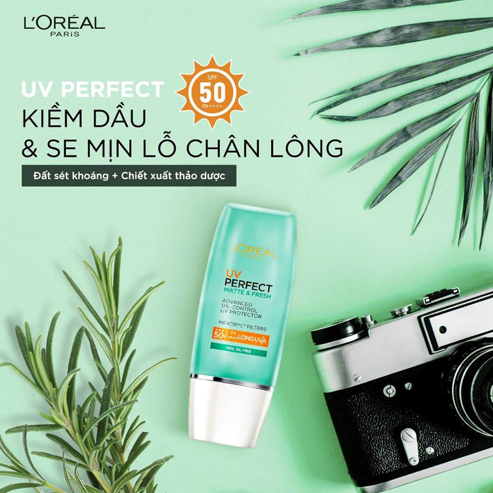 Kem Chống Nắng Kiềm Dầu Loreal UV Perfect Xanh Lá