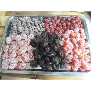 Hủ 500gr Táo Đào Mận Mơ Oliu sấy dạng xí muội nguyên chất mix thập cẩm - Food By Mama