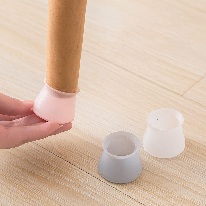 Set 1 / 4 / 8 miếng bọc chân bàn ghế bằng silicon dày dặn chống trượt chống mài mòn không gây tiếng ồn