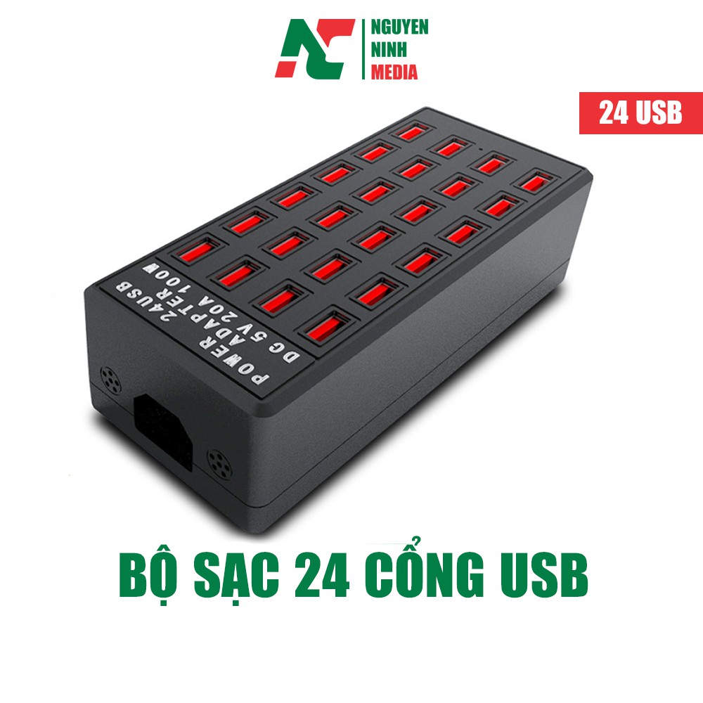 (Hàng Chính Hãng) Bộ Sạc 8 15 24 Cổng USB 5V-20A 100W Cho Điện Thoại, Máy Tính Bảng - Bảo Hành 1 Đổi 1