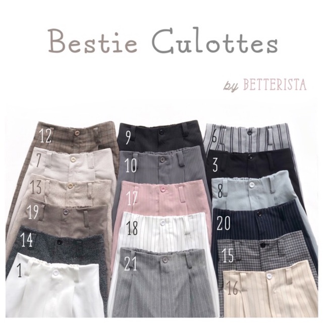 Bestie Culottes - quần culottes cạp chun sau, có túi, zipper và khuy cài thumbnail