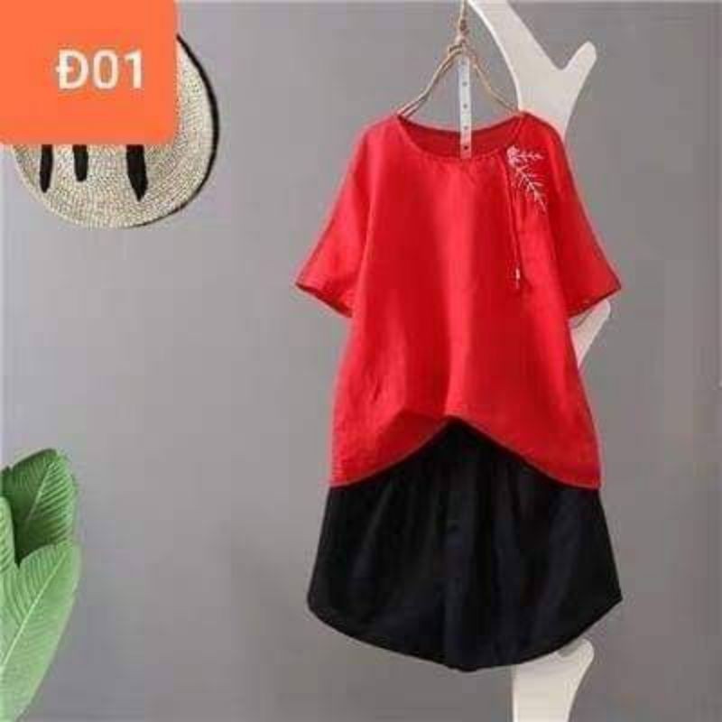 Bộ quần áo chất đũi thêu hình size 40-80kg | BigBuy360 - bigbuy360.vn