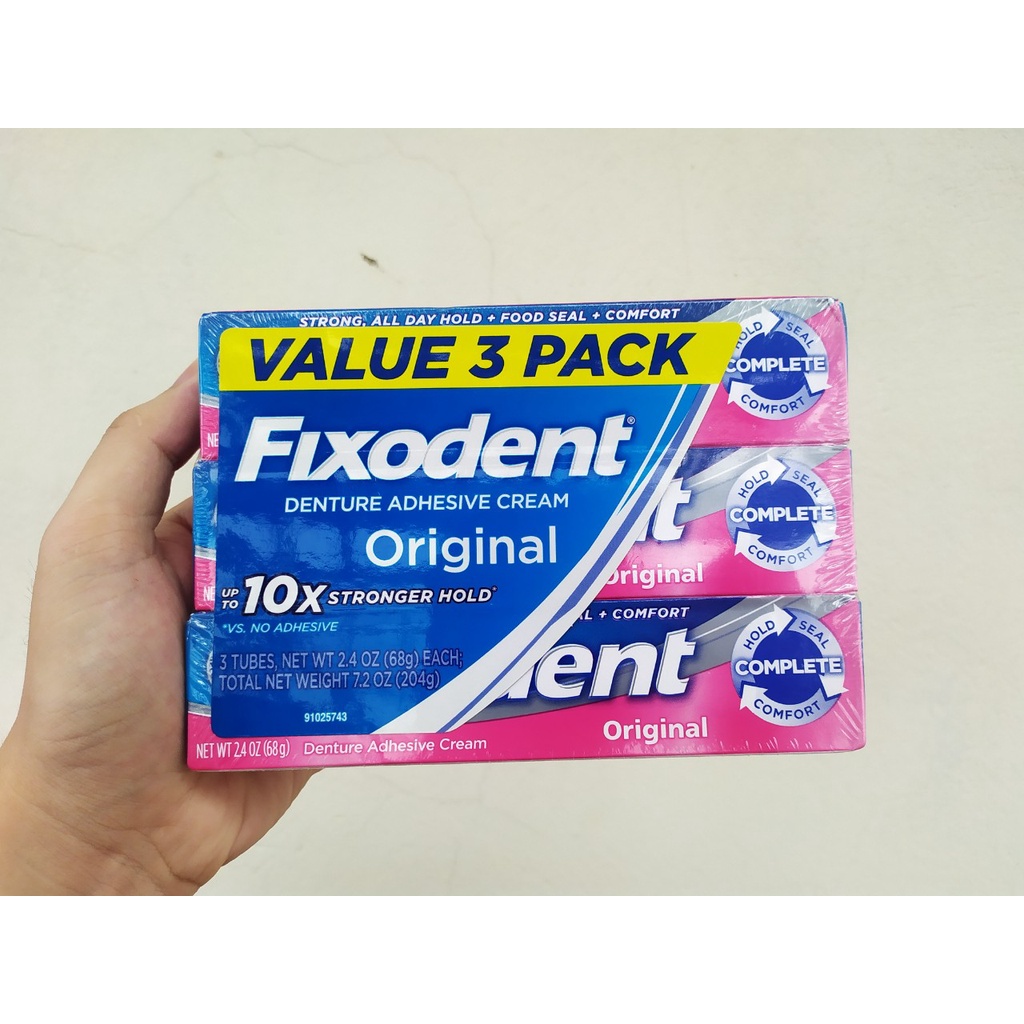 Tuýp Keo Dán Hàm Răng Giả Fixodent 68g bền, chắc dễ vệ sinh, sản xuất tại Made in USA.