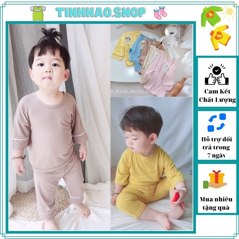 {Freeship} Quần áo trẻ em dài tay đồ bộ cho bé trai bé gái MINKY MOM chính hãng thun lạnh 0 36 tháng tuổi (DT6)