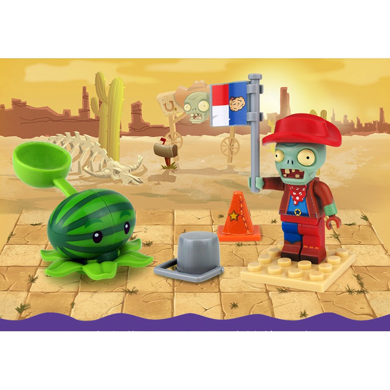 Combo 04 quả trứng lego xếp hình hoa quả nổi giận plant and zombies 2