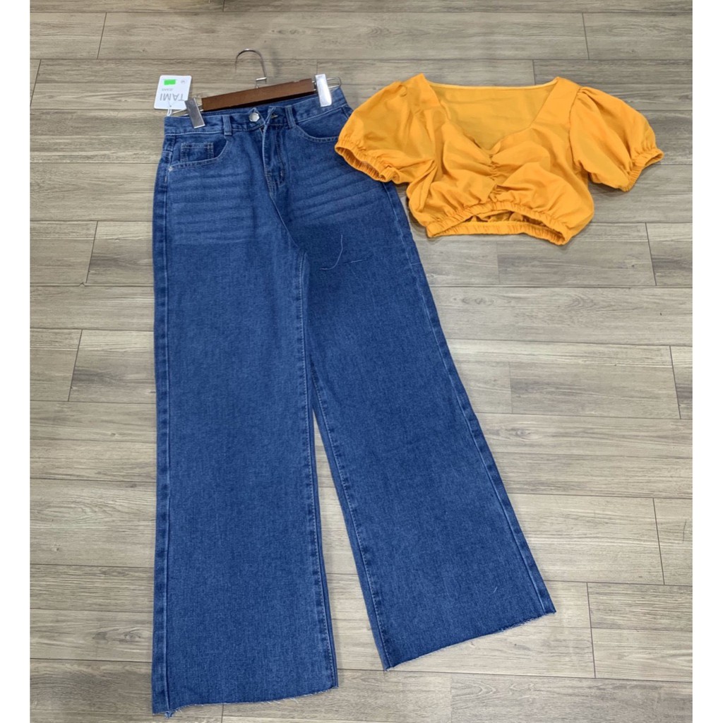 Áo tiểu thư xinh nhúm ngực tay phồng nhẹ chất voan