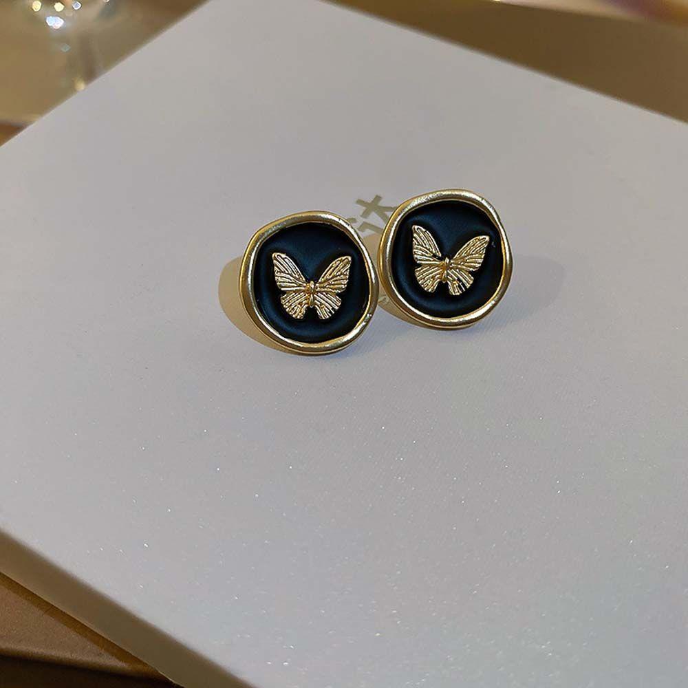 Bông Tai Hình Bướm Bằng Kim Loại Dễ Thương Phong Cách Retro VANES1