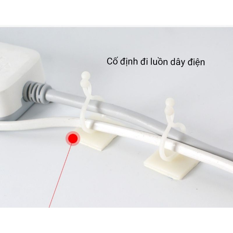 Nút cố định dây điện, dây leo tường leo cửa kính trang trí nhà cửa, nhựa (1 cái)