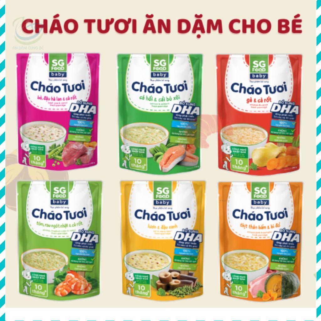 Cháo tươi SG Food cho bé ăn dặm ngon bổ dưỡng 240g 89360