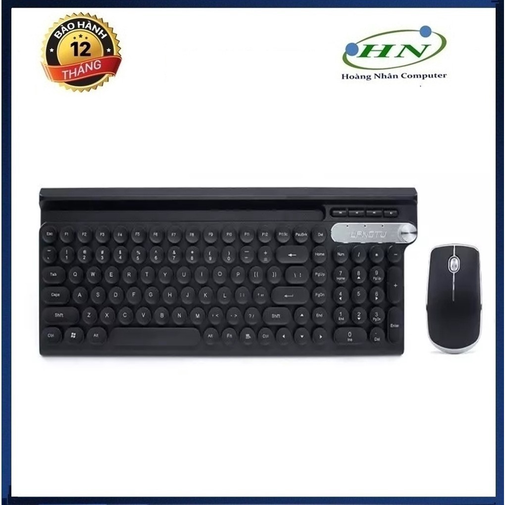 Bộ bàn phím và chuột không dây LT500 kèm nút vặn tăng giảm âm lượng phiên bản sạc pin dùng cho văn phòng