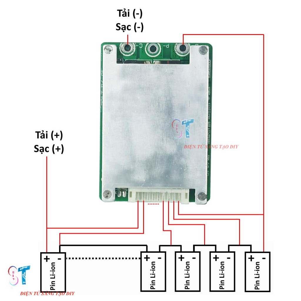 Mạch Sạc Và Bảo Vệ Pin li-ion 10S 36V 50A cho Pin 18650