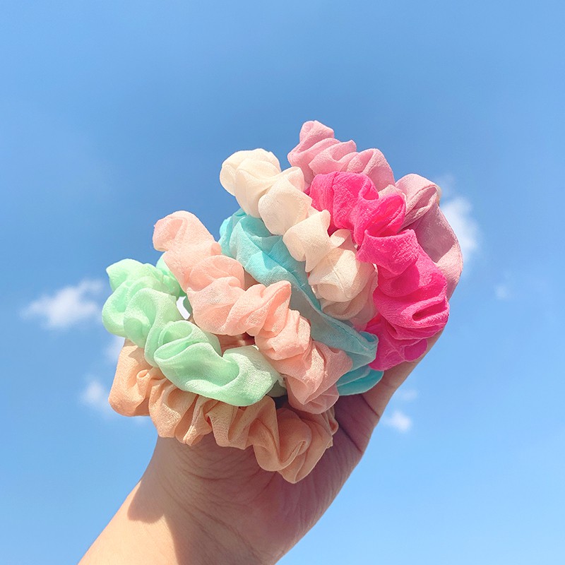 Scrunchies Cột Tóc Xoắn Hai Size Nhiều Màu Colorful