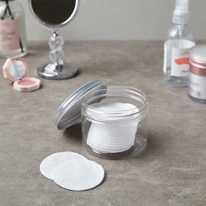Bông tẩy trang Cotton No Brand Hàn Quốc loại tròn/vuông - 부드러운 화장솜 - Gói 100/240 miếng