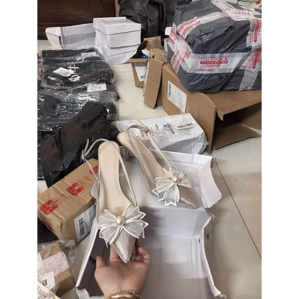 Giày Cao Gót Nữ Đính Hoa