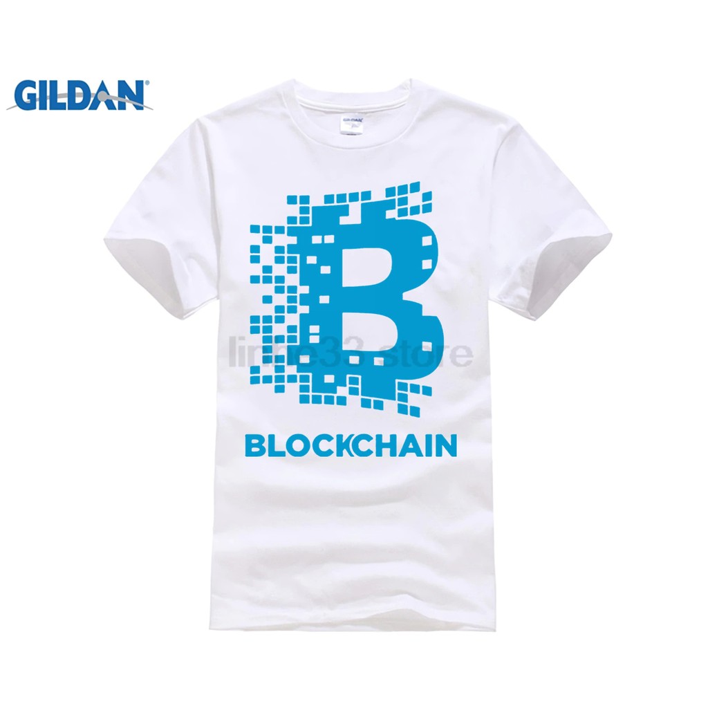 Diy Bitcoin T shirt men Bitcoin Cryptocurrency Blockchain T Shirts Mens White
