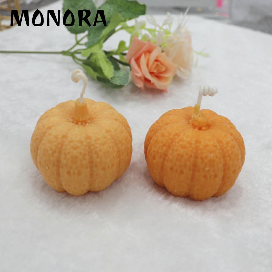 Nến thư giãn hình bí ngô MONORA C5.1 trang trí không khói sáp decor phụ kiện trang trí phòng - candle decor