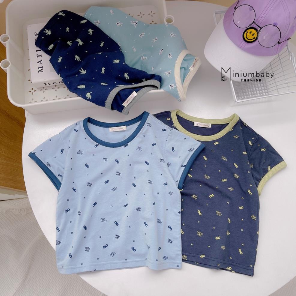Bộ đồ cộc tay cho bé trai chất liệu 100% cotton quần áo trẻ em mùa hè MiniumBaby SB1234