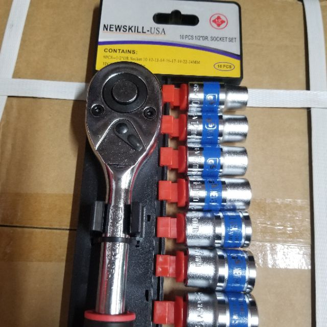 bộ tuýp 10 chi tiết NEWSKILL cần tự động vuông nhanh
