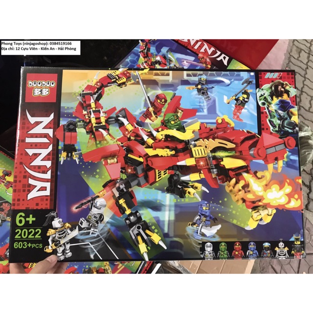 Lego 2022 các chiến binh ninja và rồng lửa đỏ